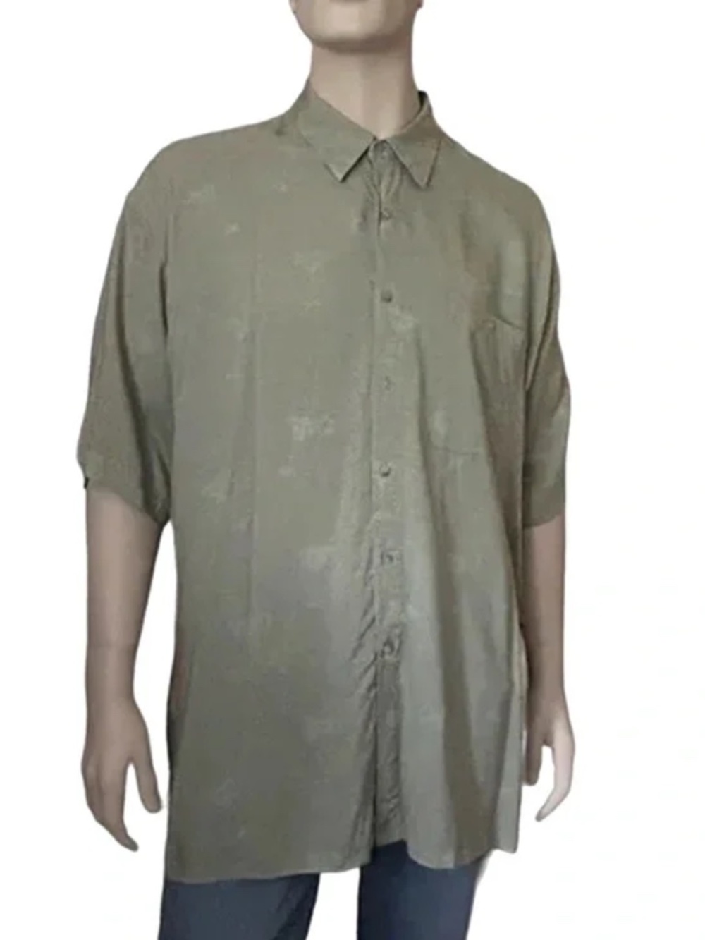 CAMPIA Tiki Shirt Top Y2K Embossed Print Martini Glasses 100% Rayon Unique Rare